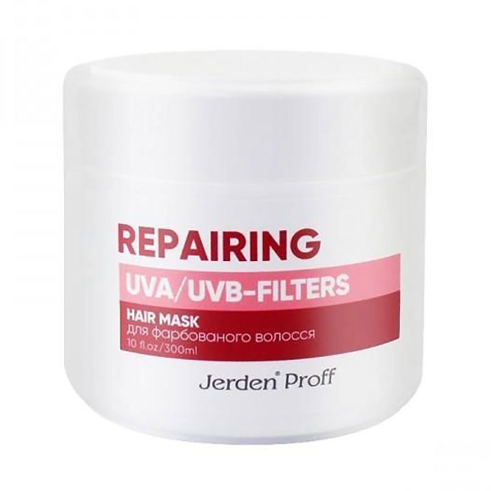 Маска Jerden Proff Repairing Hair Mask для фарбованого волосся, з токоферолом та UVA / UVB фільтрами, 300 мл